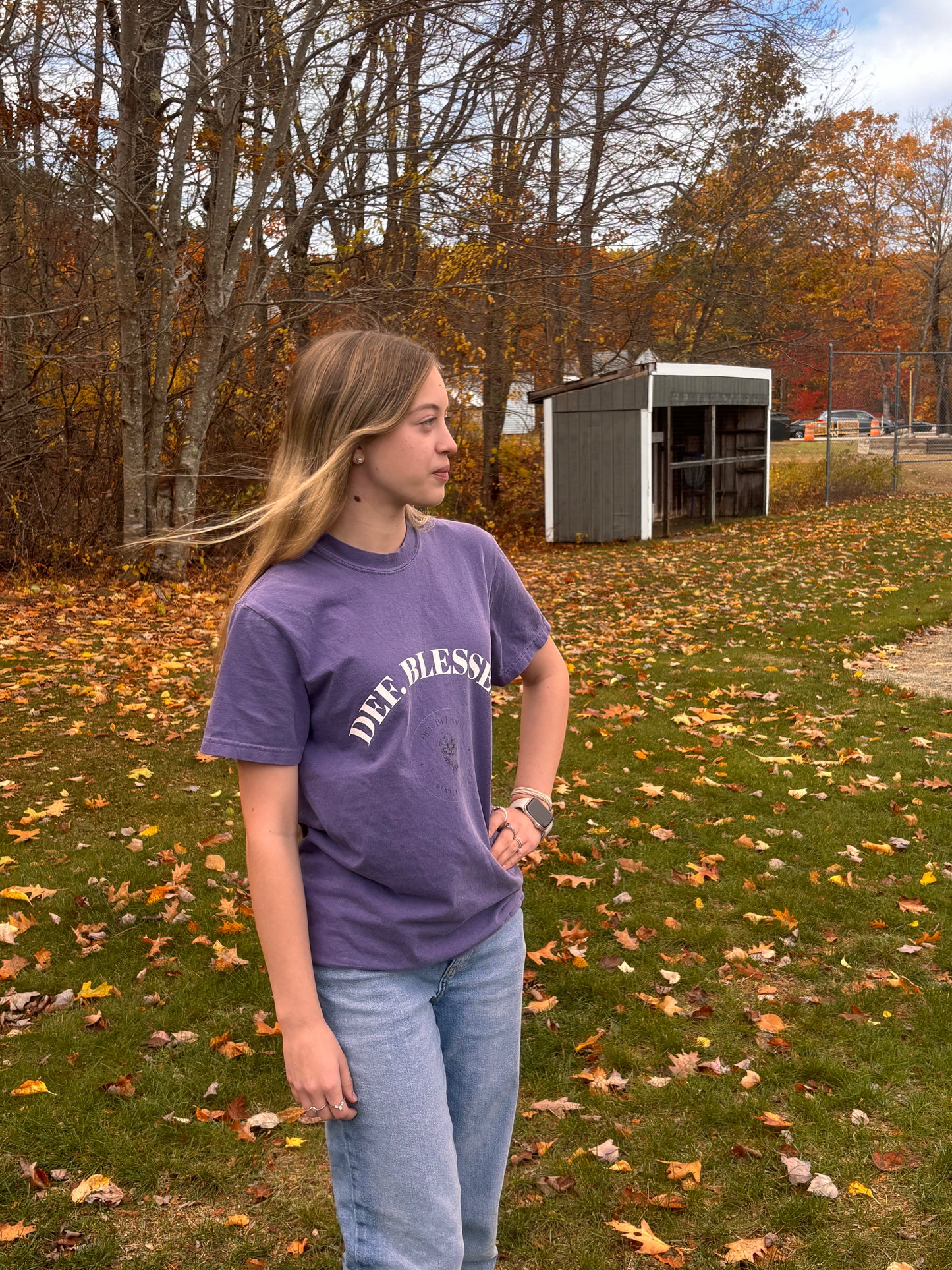 DEF. Blessed Black Purple Tee